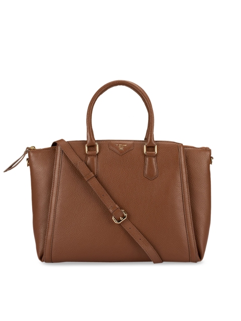 

Da Milano Brown Solid Leather Handheld Bag
