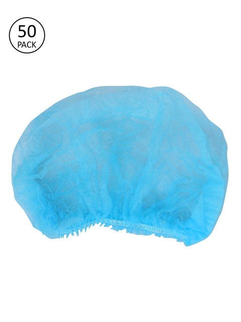 

LONDON FASHION Unisex Pack of 50 Non-Woven Disposable Head Caps, Blue