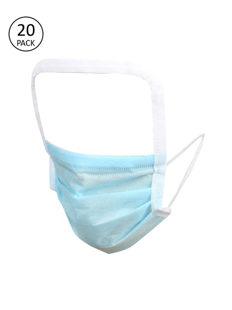 

LONDON FASHION hob Adults Pack Of 20 Blue Eye Shield 3-Ply Disposable Surgical Masks