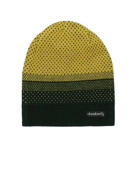 

DressBerry Women Mustard Yellow & Green Self Design Beanie