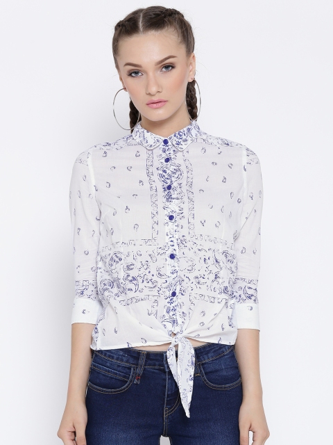 

ONLY White Printed Crop Top