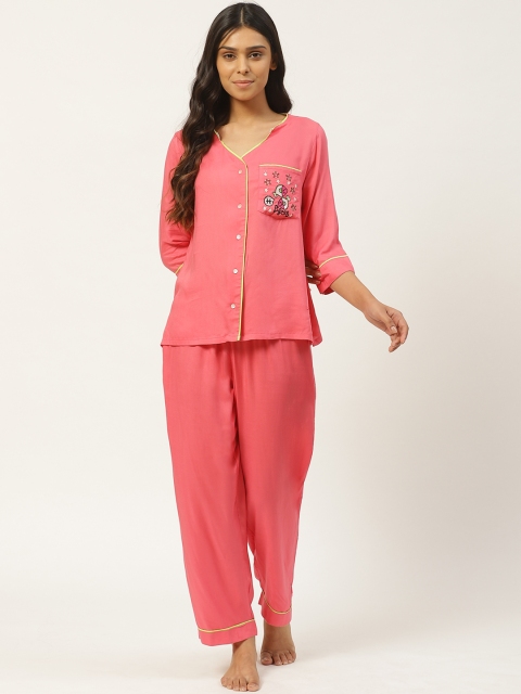

Laabha Women Pink Zodiac Pisces Night Suit