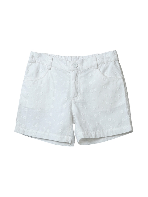 

Beebay Girls White Embroidered Shorts