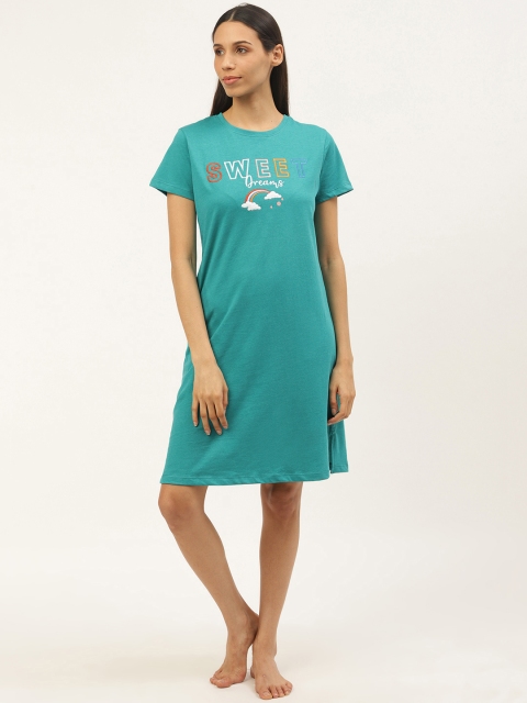 

Sweet Dreams Green Typography Print Pure Cotton Sleep Shirt