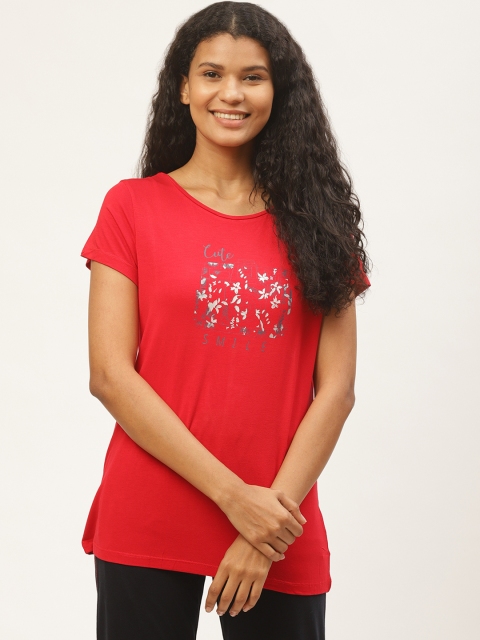 

Sweet Dreams Women Red Printed Lounge T-shirt
