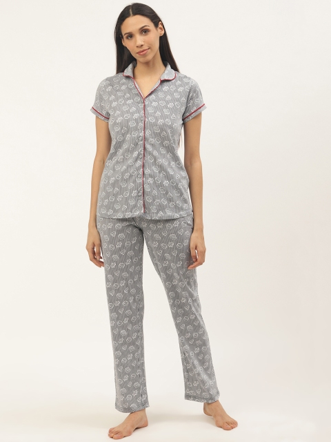 

Sweet Dreams Women Black & White Printed Night suit
