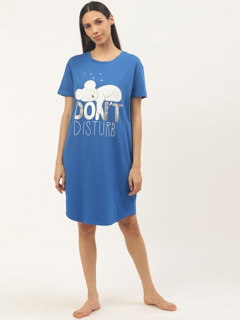 

Sweet Dreams Blue Printed Nightdress