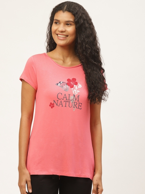 

Sweet Dreams Women & Grey Pink Typography Print Lounge T-shirt