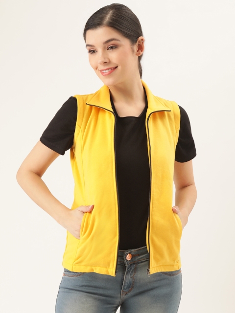 

Belle Fille Women Yellow Solid Tailored Jacket