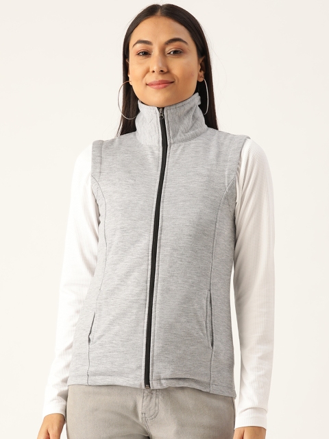 

Belle Fille Women Grey Melange Solid Sleeveless Sweatshirt