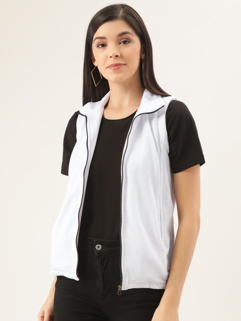 

Belle Fille Women White Solid Tailored Jacket