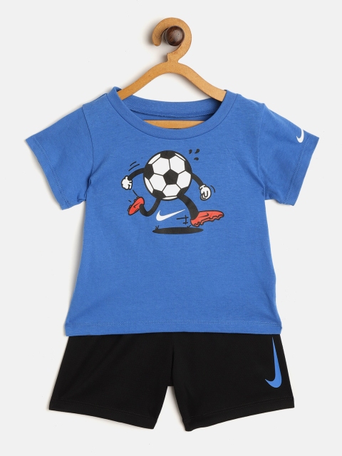 

Nike Boys Blue & Black Sports Ball Mesh T-shirt with Shorts