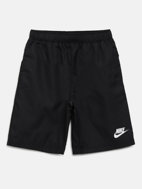 

Nike Boys Black & White Solid Oversized Swoosh Sports Shorts