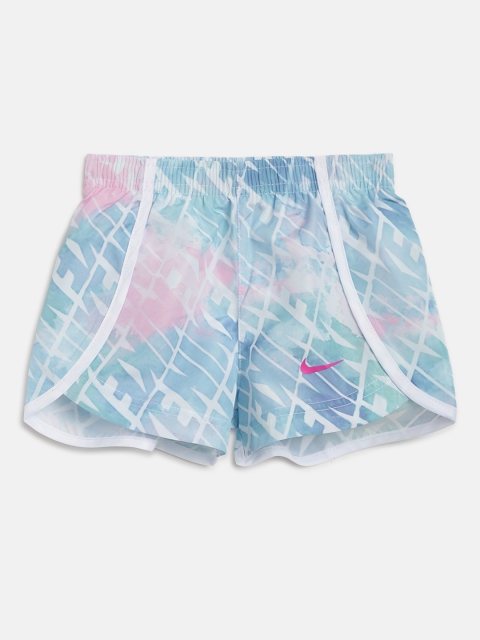 

Nike Girls Blue & White Brand Logo Print Sprinter Shorts