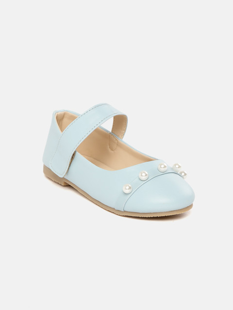 

YK Girls Blue Solid Mary Janes with Beaded Detail