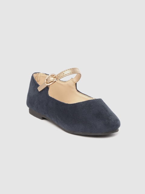 

YK Girls Navy Blue Solid Mary Janes