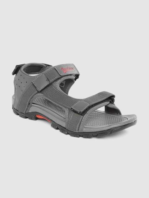 

Roadster Men Charcoal Grey Solid Sports Sandals
