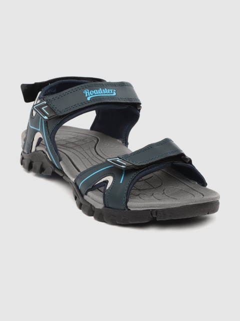 

Roadster Men Navy Blue Solid Sports Sandals