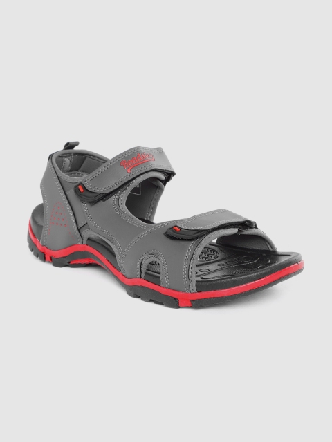 

Roadster Men Charcoal Grey Solid Sports Sandals