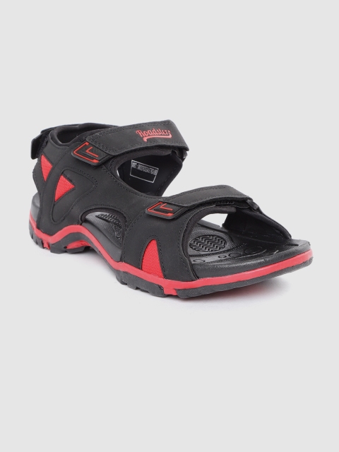 

Roadster Men Black Solid Sports Sandals