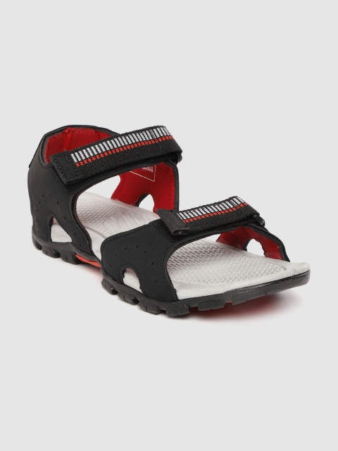 

Roadster Men Black & Grey Woven Design Sports Sandals