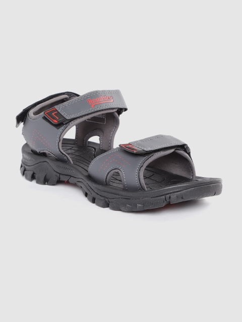 

Roadster Men Charcoal Grey Solid Sports Sandals