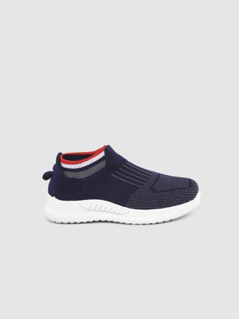 

YK Boys Navy Blue & Grey Woven Design Slip-On Sneakers