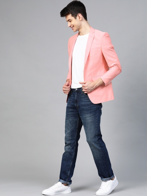 

Mast & Harbour Men Pink Regular Fit Solid Single-Breasted Casual Blazer