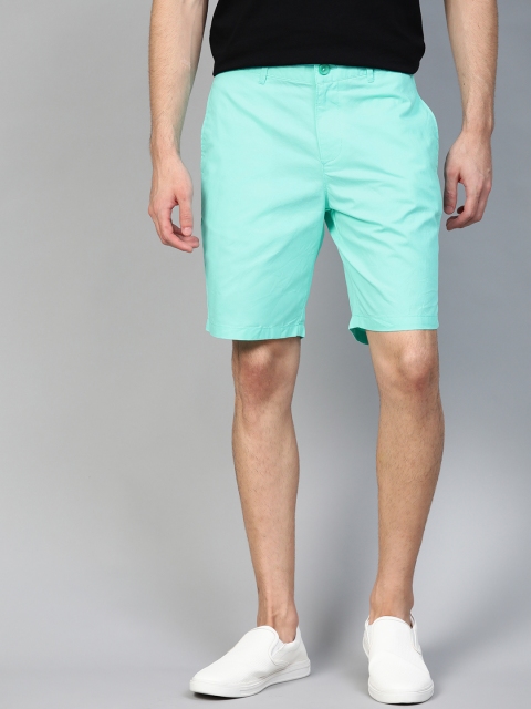 

Mast & Harbour Men Sea Green Solid Regular Fit Chino Shorts