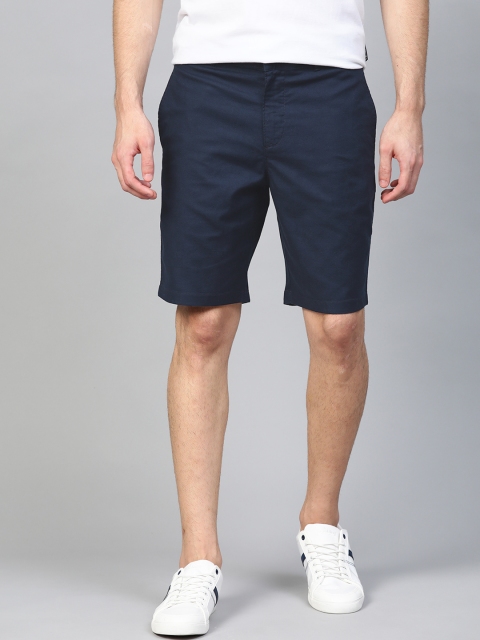 

Mast & Harbour Men Navy Blue Checked Regular Fit Regular Shorts