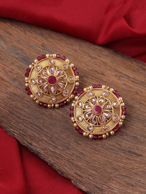 

Voylla Gold & Pink Circular Studs
