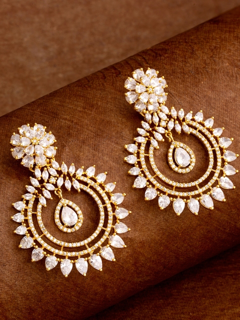 

Voylla Gold-Toned Circular Drop Earrings