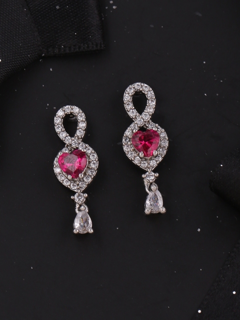 

Voylla Silver-Plated & Pink Classic Studs