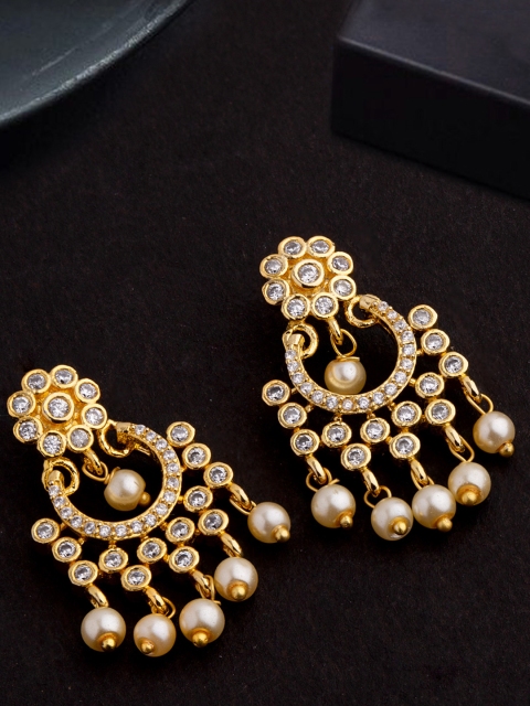 

Voylla Gold-Plated & White Classic Chandbalis