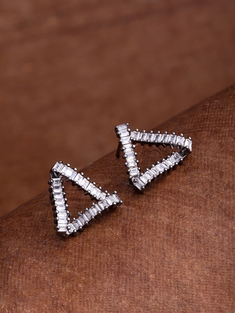 

Voylla Silver-Toned Triangular Studs