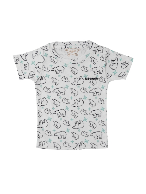 

Kid Studio Boys Grey Printed Round Neck T-shirt
