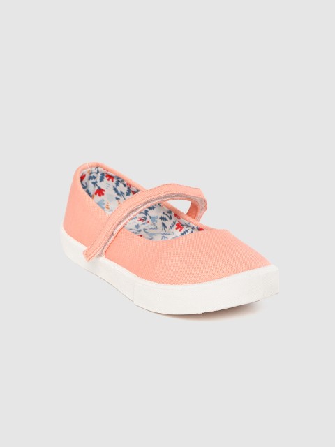

YK Girls Peach-Coloured Solid Mary Janes