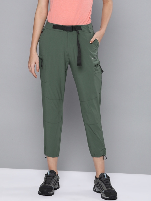 

HRX by Hrithik Roshan Women Jungle Green Regular Rapid-Dry Anti-Microbial Outdoor Trousers