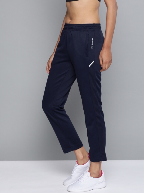 

HRX by Hrithik Roshan Women Medieval Blue Solid Slim Fit Rapid-Dry Running Track Pants, Navy blue