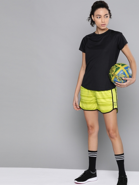 

HRX by Hrithik Roshan Women Lime Green AOP Regular Fit Rapid-Dry Basketball Shorts