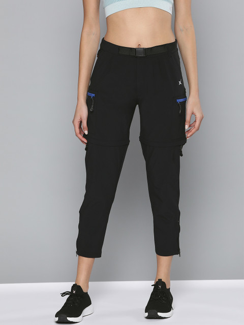 

HRX by Hrithik Roshan Women Jet Black Solid Rapid-Dry Anti-Microbial Outdoor Trousers