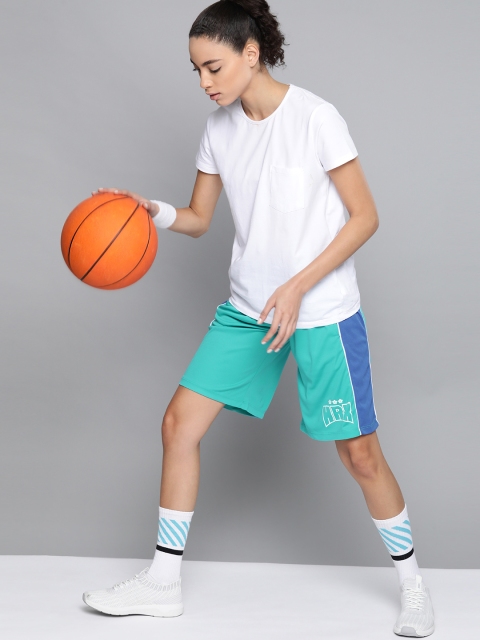 

HRX by Hrithik Roshan Women Blue Colourblocked Regular Fit Rapid-Dry Basketball Shorts
