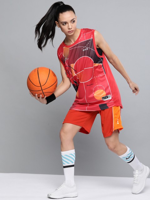 

HRX by Hrithik Roshan Women High Risk Red Solid Rapid-Dry Basketball Shorts