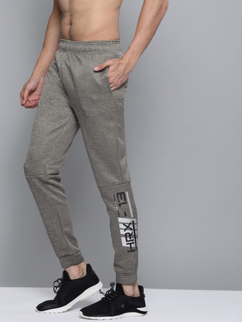 

HRX by Hrithik Roshan Men Grey Melange Solid Regular Fit Rapid-Dry Training Joggers