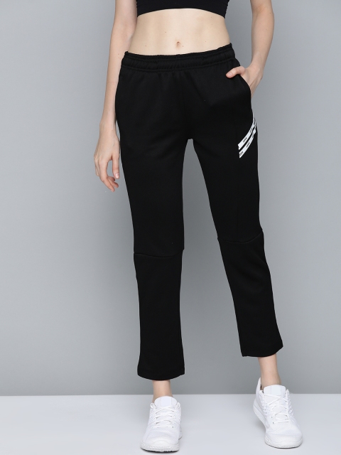 

HRX by Hrithik Roshan Women Black Solid Slim Fit Rapid-Dry Running Cropped Track Pants