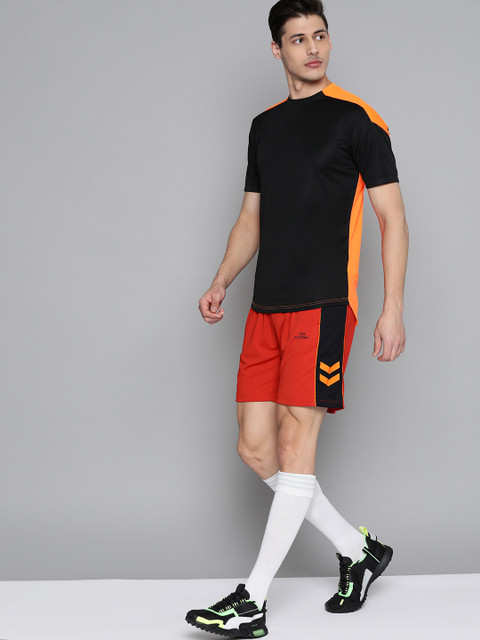 

HRX by Hrithik Roshan Men High Risk Red Solid Regular Fit Rapid-Dry Football Shorts