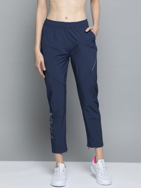 

HRX by Hrithik Roshan Women Medieval Blue Regular Fit Rapid-Dry Lycra Running Track Pants, Navy blue