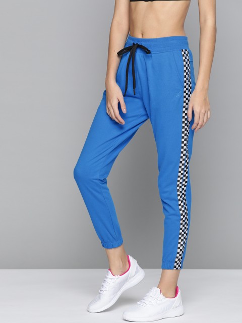 

HRX by Hrithik Roshan Women Directoire Blue Solid Bio-Wash Antimicrobial Lifestyle Joggers