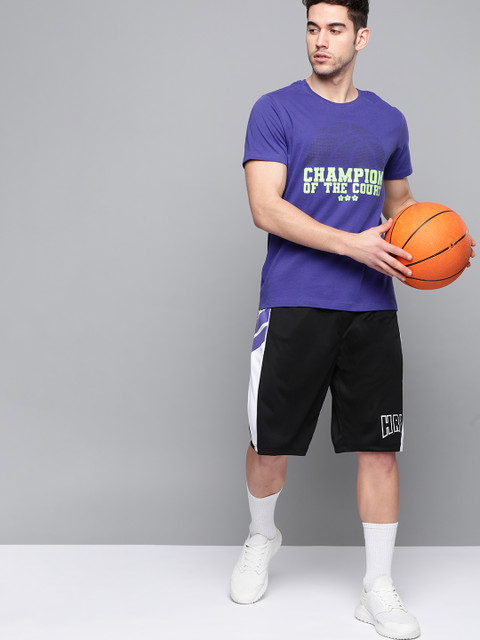 

HRX by Hrithik Roshan Men Jet Black Solid Regular Fit Rapid-Dry Basketball Shorts