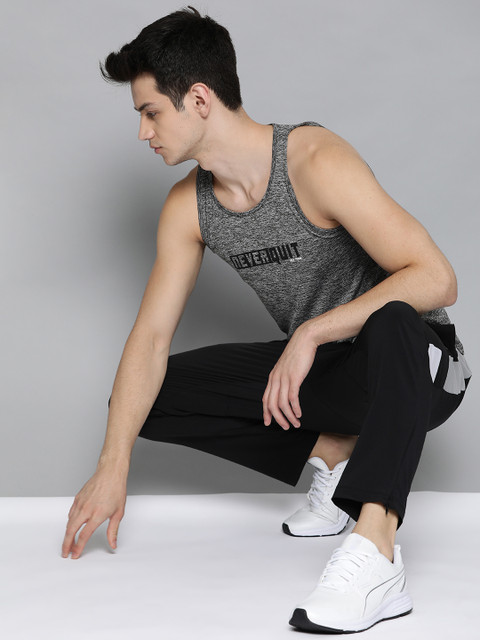 

HRX by Hrithik Roshan Men Jet Black Solid Regular Fit Rapid-Dry Lycra Running Track Pants